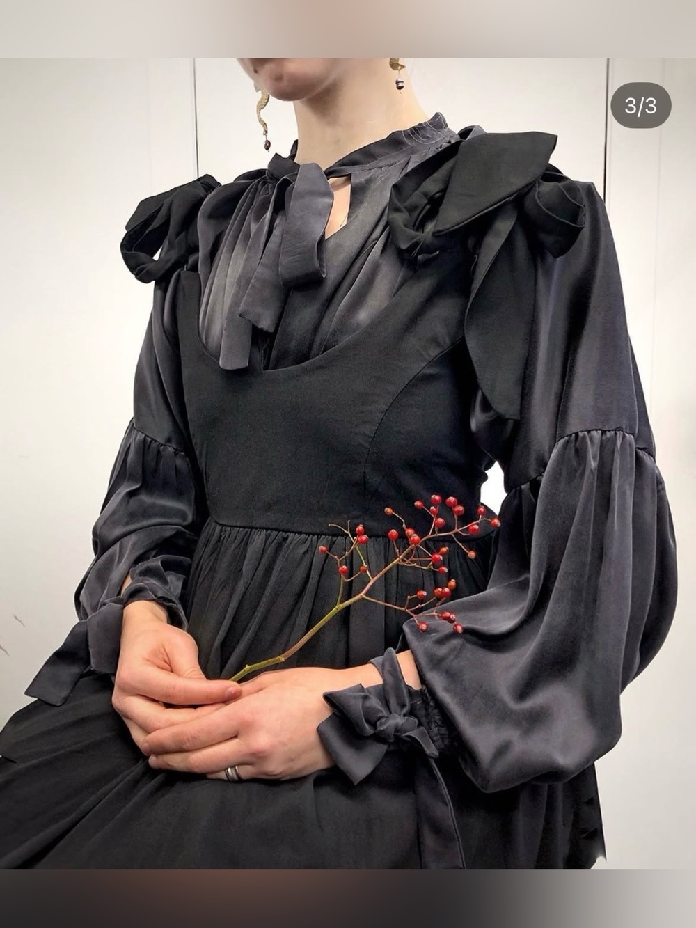 FW19: Alchemist Shirtdress in Silk Charmeuse (Limited Edition), Nuit, dark grey